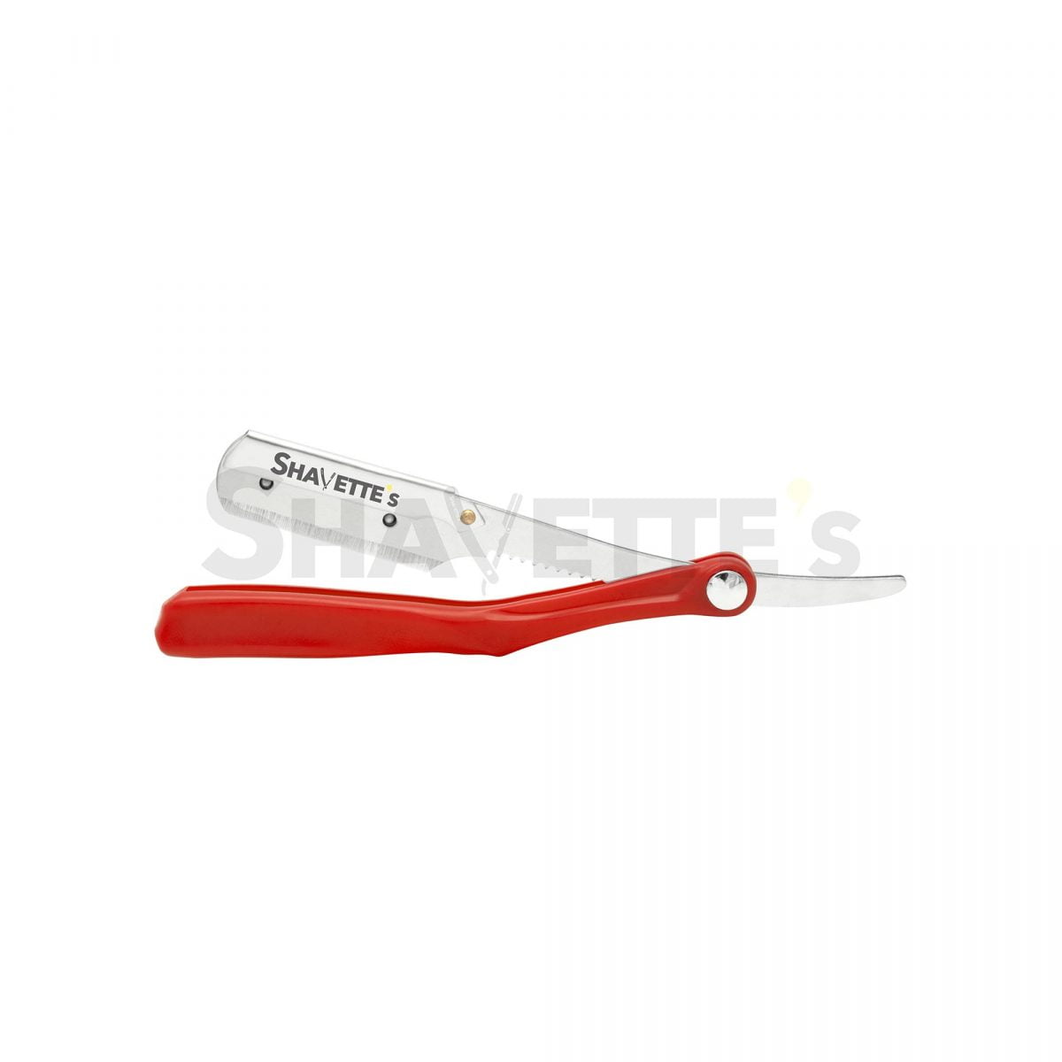 Feather Styled Handle Straight Shavette Razor - Red