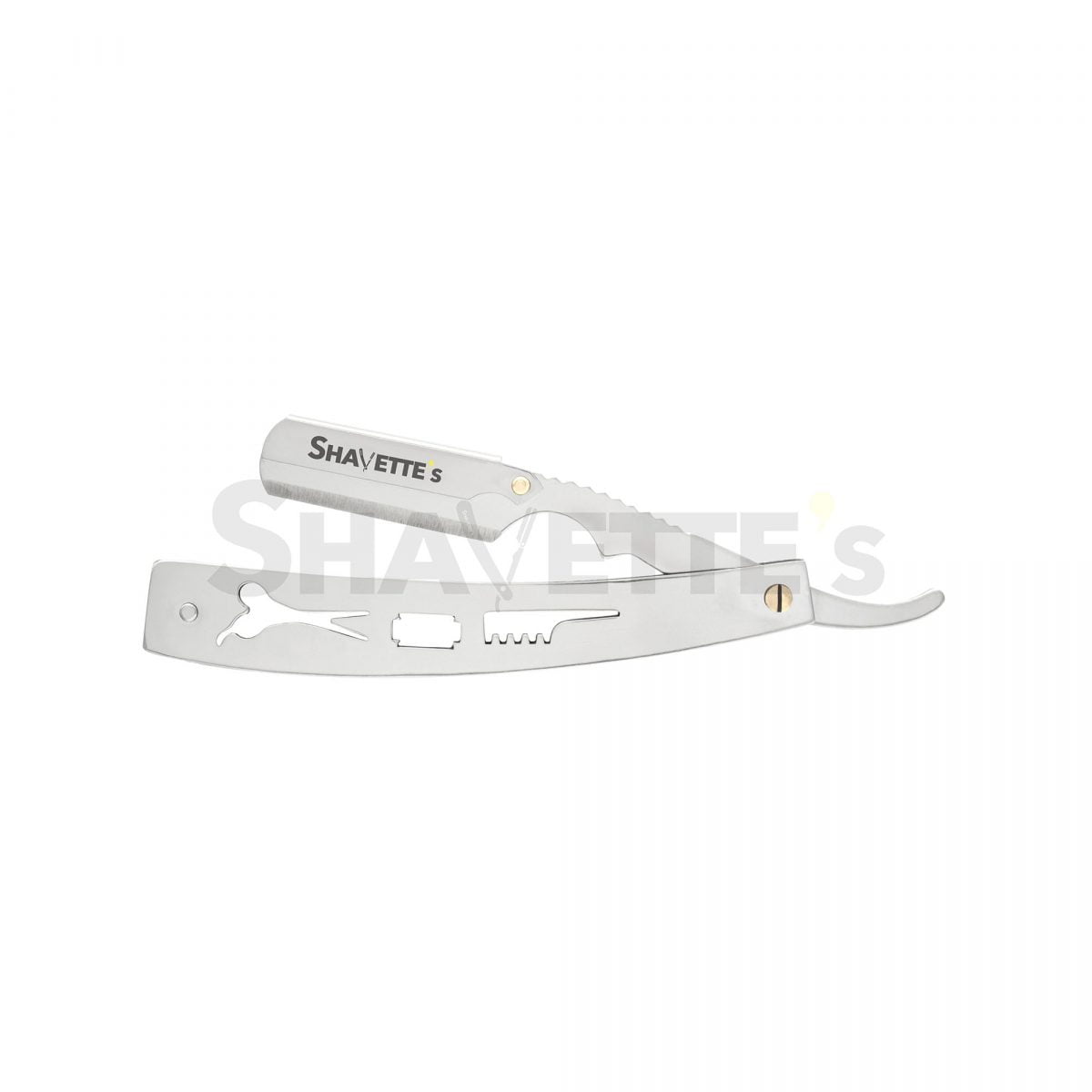 Polished Shavette with Scissor, Blade & Comb pattern