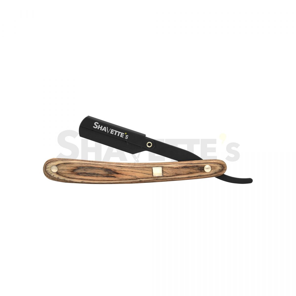 Black Razor with Natural light texturized wood handle