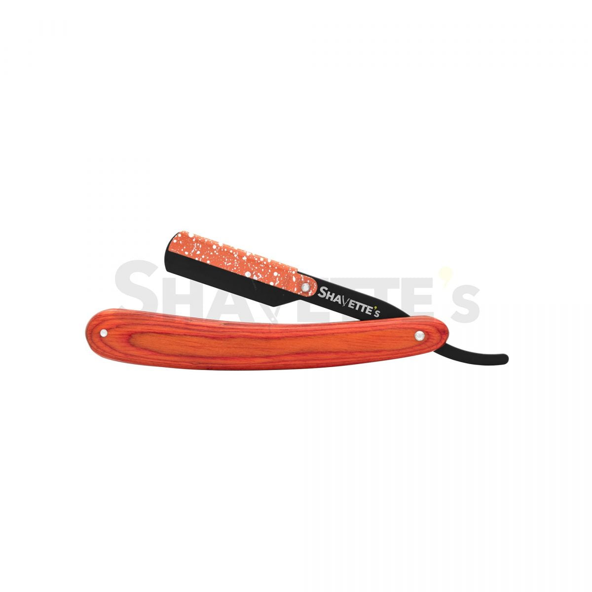 Orange Pakkawood handle Shavette Razor - Black & Orange